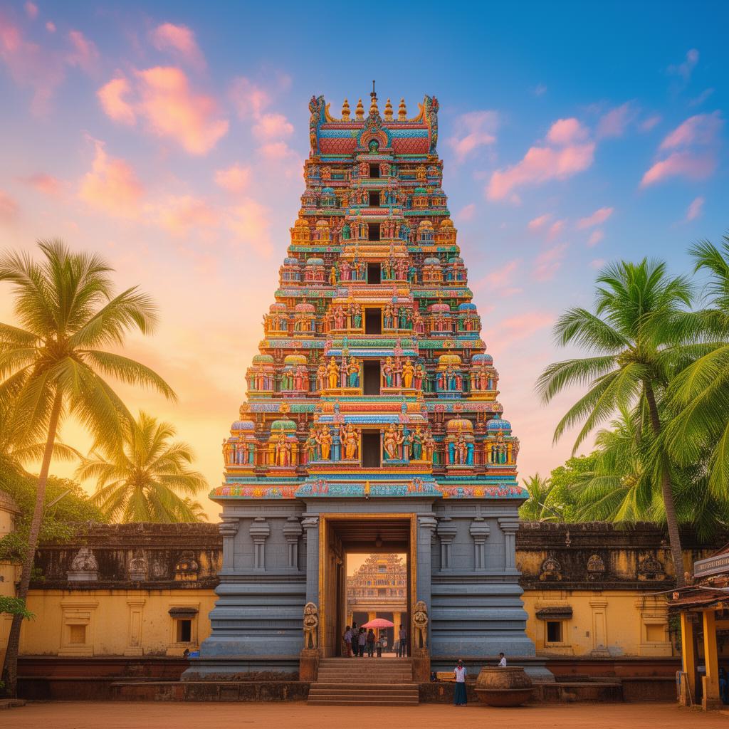Kumbakonam temple gopuram in Tamil Nadu